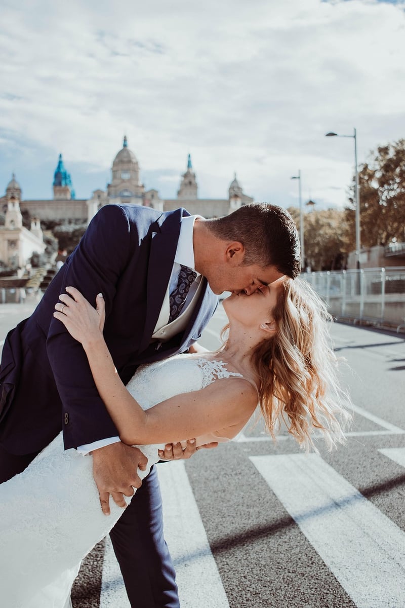 Bride in Sleek Wedding Dress